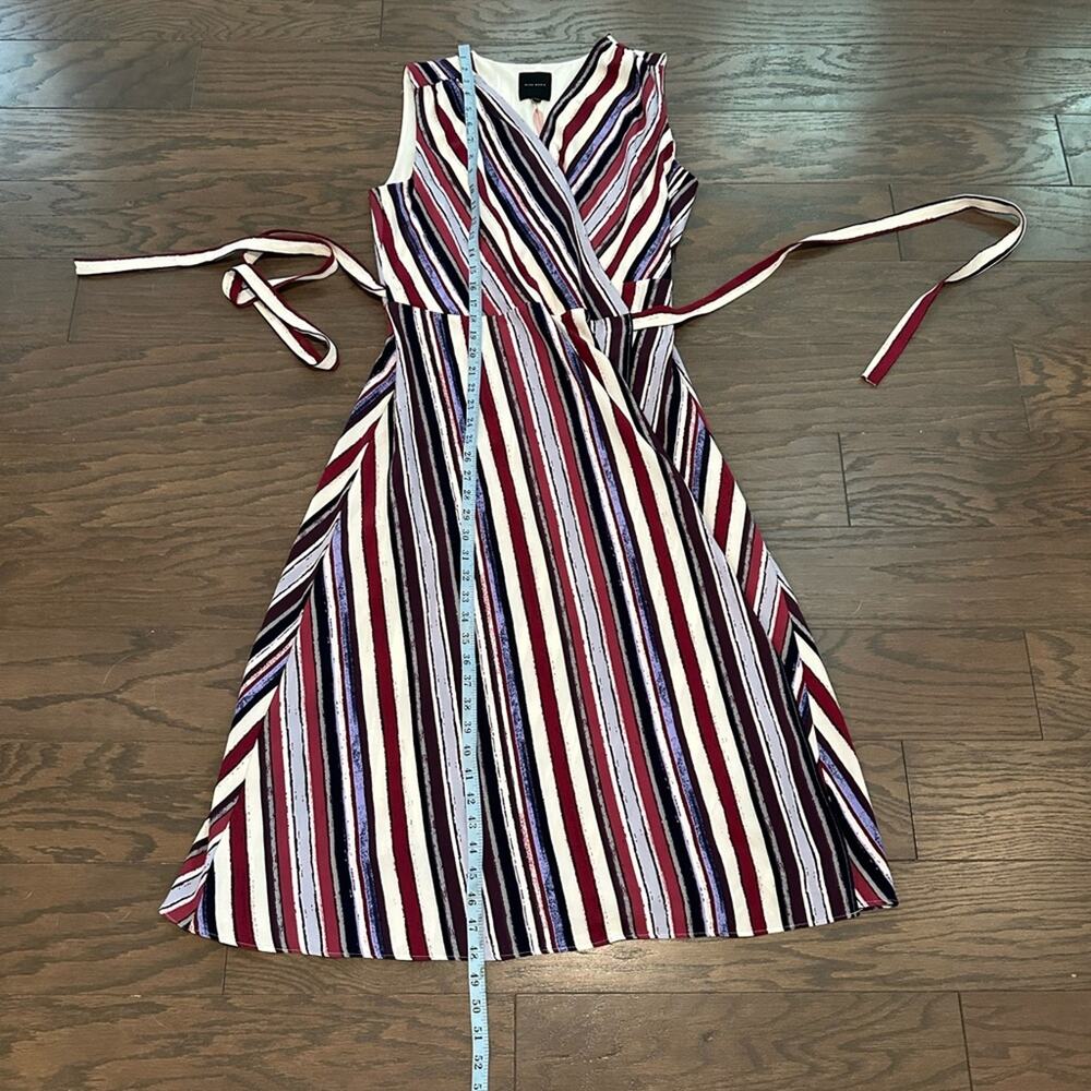 Alex Marie Colorful Cassie Stripe Sleeveless Wrap Dress Sunset Sands Size 10 NEW - Picture 9 of 12